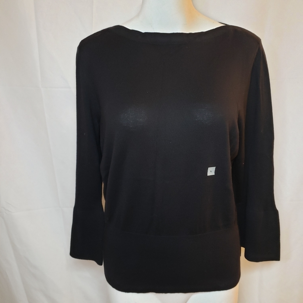 Ann taylor factory black bell sweater nwt